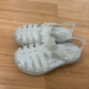 CROCS Kids Glitter Jelly Sandals - Silver